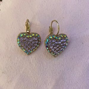 Beautiful crystal heart earrings